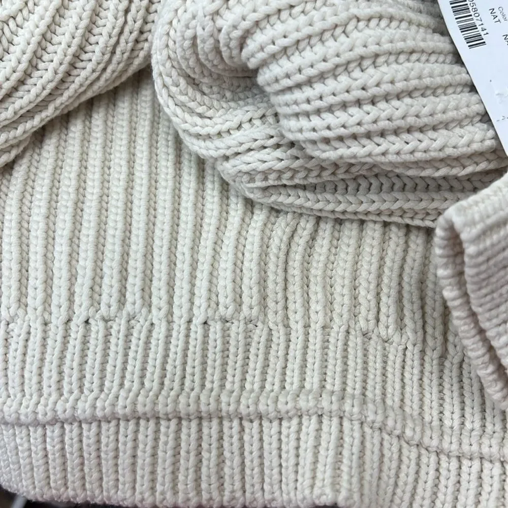 J. Crew AL762 Natural Ribbed crewneck sweater size XXS NWT